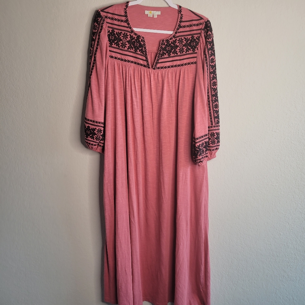 Boden embroidered balloon sleeves maxi dress size 12